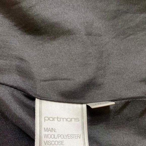 PORTMANS Wool blend Black Ruffle Belt Winter Coat - Picture 7 of 8